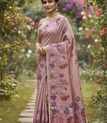Pink Color Resham weaving  Cotton Saree