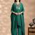 Green cotton sequins work kurta set