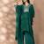 Green cotton sequins work kurta set