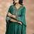 Green cotton sequins work kurta set