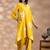 Yellow chanderi silk floral print kurta set