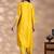 Yellow chanderi silk floral print kurta set