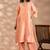 Peach chanderi silk floral print kurta set