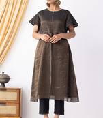 Brown  plain kurta set