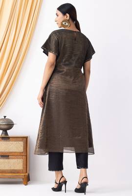 Brown  plain kurta set 4
