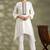 Off white cotton floral print kurta set