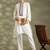 Off white cotton floral print kurta set