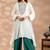 Off white art silk floral print kurta set