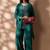 Green cotton floral print kurta set