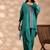Green cotton floral print kurta set