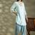 Blue chanderi silk floral print kurta set