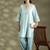 Blue chanderi silk floral print kurta set