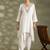 Off white cotton floral print kurta set