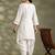 Off white cotton floral print kurta set