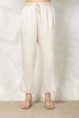 Off white chanderi silk floral print kurta set 2