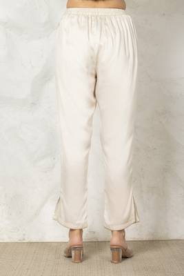 Off white chanderi silk floral print kurta set 3