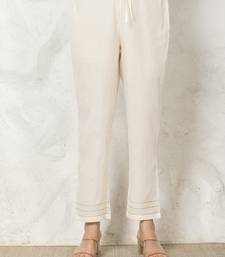 Off white chanderi silk floral print kurta set