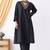 Black chanderi silk geometric print kurta set