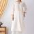 Ivory chanderi silk geometric print kurta set