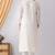 Ivory chanderi silk geometric print kurta set
