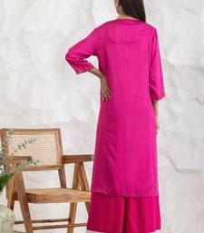 Magenta modal geometric print kurta set