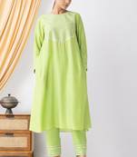 Black art silk geometric print kurta set