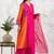 Fuchsia chanderi silk floral print kurta set