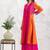 Fuchsia chanderi silk floral print kurta set