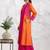 Fuchsia chanderi silk floral print kurta set