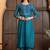 Blue chanderi silk woven kurta set