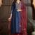 Blue chanderi silk geometric print kurta set
