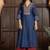 Blue chanderi silk geometric print kurta set