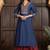 Blue chanderi silk geometric print kurta set