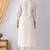 Ivory chanderi silk hand embroidery kurta set
