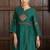 Green chanderi silk hand embroidery kurta set