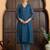 Blue chanderi silk plain kurta set