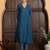 Blue chanderi silk plain kurta set