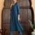 Blue chanderi silk plain kurta set