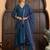 Blue chanderi silk plain kurta set