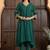 Green art silk plain kurta set