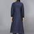Blue silk plain kurta set