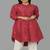 Red chanderi silk plain kurta set