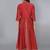 Red silk plain kurta set