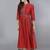 Red silk plain kurta set