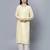 Yellow chanderi silk plain kurta set