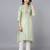 Green chanderi silk plain kurta set
