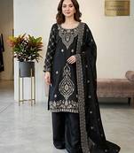 designer party wear gimmy silk top-plazzo and dupatta with heavy embroidery beads work