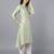 Green chanderi silk plain kurta set