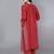 Red silk plain kurta set
