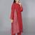 Red silk plain kurta set